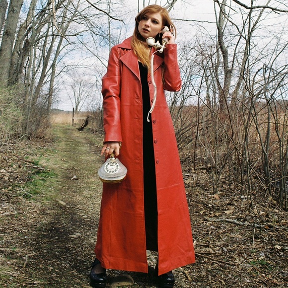 Marc Mattis Jackets & Blazers - Marc Mattis Red Leather Overcoat